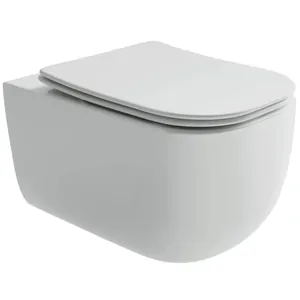 Унитаз подвесной Ceramicanova 525х360х350 с защитным бортиком от выплеска,белый CN3013