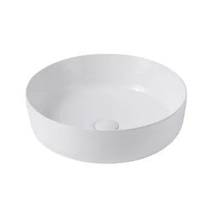 Раковина накладная ABBER d460 без отв. под смеситель и слив перелив,белый AC2100