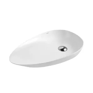 Раковина накладная ABBER Вequem 590х360х110 без отв. под смеситель и перелив, белый AC2117