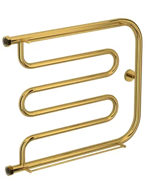 СУНЕРЖА Лира + 2 полки Полотенцесушитель 500х650 золото, нак. гайка 1"