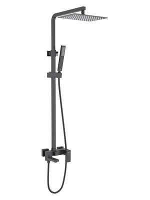 Душевая система Aquatek AQ2640MB для ванны/душа, однозахватный, верх./руч. душ, черный матовый