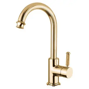 Смеситель CEZARES -LSM2-03/24-L для умывальника, однорычажный, дон.клапан, золото/ручки металл