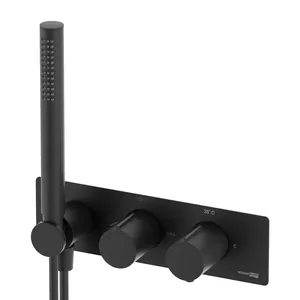 Смеситель для душа WasserKRAFT 7488 встраиваемый, с душ.гарнитуром, термостат, черный матовый