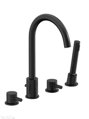 Смеситель Damixa на борт ванны, на 4 отверстия, черный матовый 360400300