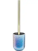 Ерш для унитаза RIDDER напольный, стекло/нерж. сталь, цвет: прозрачно-жемчужный/золото 2164427