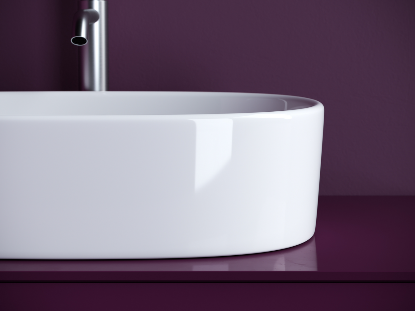 Раковина накладная овальная 561x359x149, без перелива, цвет белый