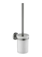 Ершик для унитаза Aquatek AQ4110BGM подвесной, стекло матовое, цвет: сталь оружейная