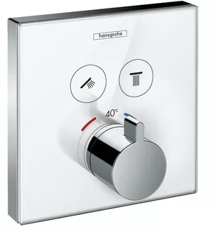 Смеситель Hansgrohe 15738400 термостат, 2 потребителя, наружная часть, белый/хром