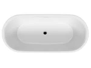 Ванна акриловая RIHO 180x80 VELVET FALL MATT черный/белый,заполнение через перелив,овальная