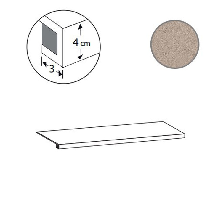 Sant Agostino Silkystone CSAGSKTA12 Gradone Taupe 33x120 матовая