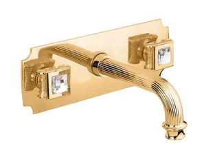 Смеситель CEZARES -BLS2-03/24-Sw для раковины, встраиваем., дон.клапан, золото/ручки Swarovski