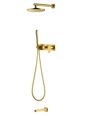 Душевая система Boheme 454-2-G встраиваемая,верхний/ручной душ, с изливом, золото