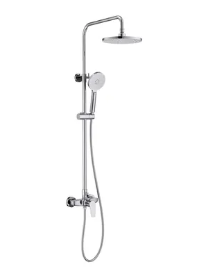 Душевая система Aquatek AQ2160CR для душа, однозахватный, верхний и ручной душ, цвет: хром