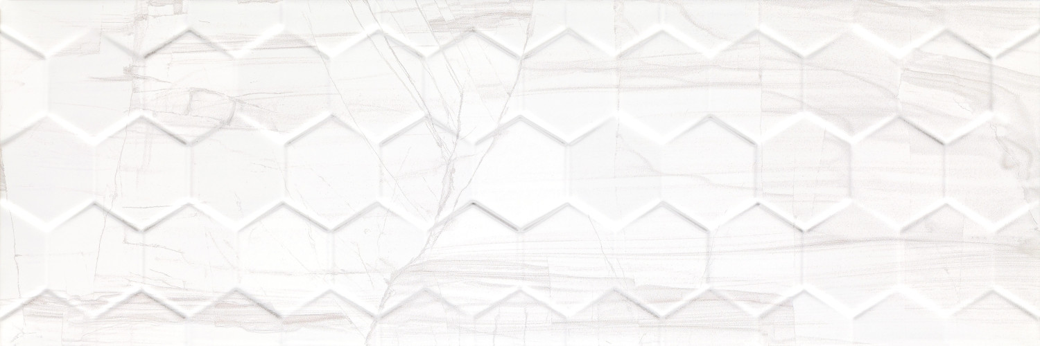 Brennero White Hexagon Rett 25X75 глянцевая