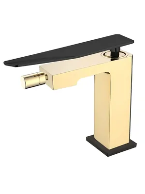 Смеситель Boheme 146-GB.2 для биде, на 1 отверстие, однозахватный, золото+черный