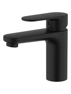 Смеситель для раковины Aquatek AQ1810MB однозахватный, излив 87мм, б/дон. клапана, черный мат