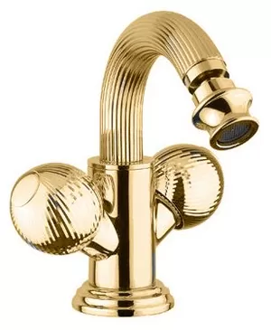 Смеситель CEZARES -BS2-03/24-M для биде, с донным клапаном, золото 24 карат/ручки металл