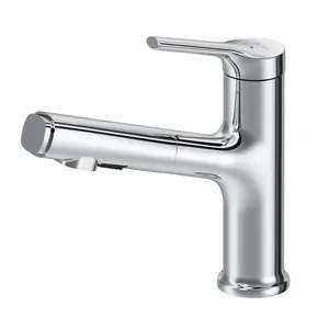 Смеситель AM.PM S для умывальника, однозахватный, вытяжной излив 140мм, хром F85B02900