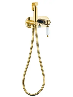 Смеситель Boheme Brillante 425 встраиваемый, с гигиеническим душем, однозахватный, золото