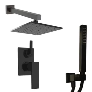 Душевая система Paini Cox для душа, однозахватный, верх./ручной душ, черный браш. 21PZSET26911SH