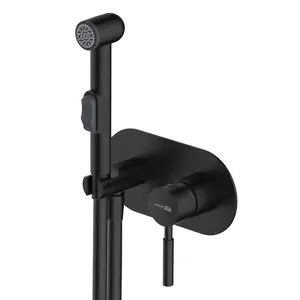 Смеситель встраиваемый WasserKRAFT Gollach 3338 однозахватный, с гигиеническим душем, цвет: черный