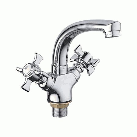 Смеситель Ledeme Н11 для раковины, поворотный излив, двухзахватный, хром L1311-2