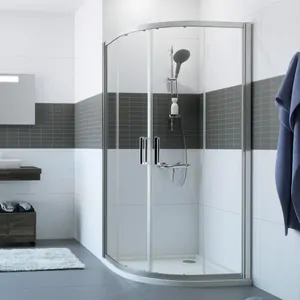 Душевой уголок HUPPE 2 900х1000х2000 1/4 круга, глянц.хром/прозр. Anti-Plaque C20680.069.322