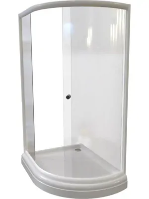 Душевой уголок Радомир (1200х900х1960) левый, стекло матовое, профиль белый, низкий поддон