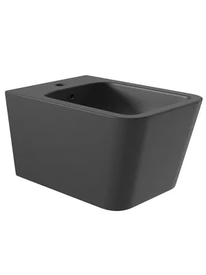 Биде подвесное Aqueduto 370х525х290, черный матовый, отверстие под смеситель MAC0340