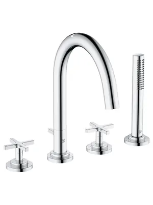 Смеситель KLUDI Classic на борт ванны,для ванны/душа,двухзахватный,хром 204250520