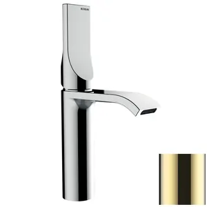 Смеситель для раковины Bossini Apice E89603021 однозахватный, низкий излив, донный клап., золото