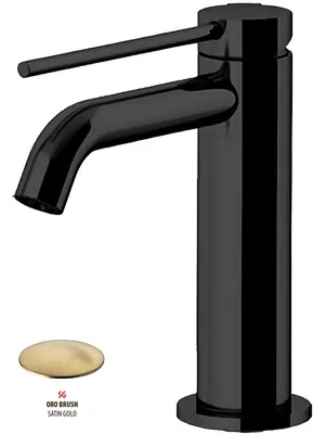 Смеситель GATTONI 9142/91SG для раковины, с донным клапаном, золото браш