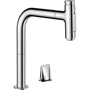 Смеситель Hansgrohe Metris Select M71 для кухни 200 мм вытяжной поворотный излив хром 73818000