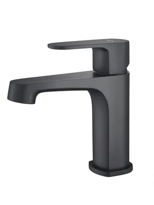 Смеситель для раковины Aquatek AQ1210MB однозахватный, излив 99мм, б/дон. клап., черный мат