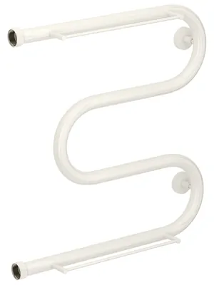 СУНЕРЖА М-образный + 2 полки Полотенцесушитель 500х500 белый, нак. гайка 1"