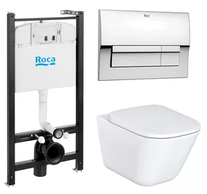 Комплект Инсталляция ROCA+унитаз ROCA +Кнопка смыва хром+Сиденье с микролифтом 893104100