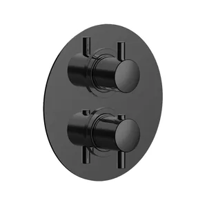 Смеситель-термостат CISAL New для душа встраиваемый, на 3 выхода, черный матовый LN01820040