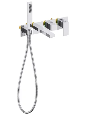 Смеситель для ванны/душа Aquatek AQ1644CR встраиваемый, однозахватный, с руч. душем, хром