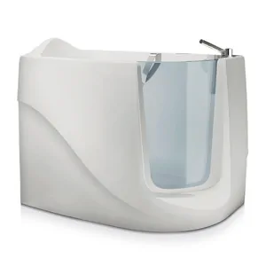 Ванна Gruppo Treesse V3311sx 1300х750х1050 CrystalTech, левая, сидячая, дверца, смеситель