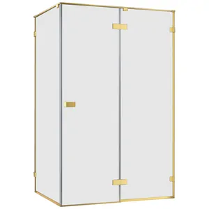 Душевой уголок CEZARES -A-1-100-C-BORO (970-980x995-1005x1950) стекло прозр/профиль золото