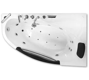 Гидромассажная угловая ванна Gemy G9046 O R (1610х960х680) со вставкой из прозрачного стекла, TV8"
