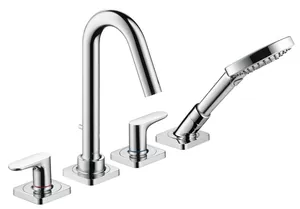 Смеситель Axor 34444000 на борт ванны на 4 отверстия, излив 135 мм, ручной душ, хром