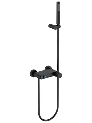 Смеситель Boheme 123-BB.3 для ванны/душа, настенный, с изливом, с ручным душем, черный