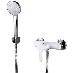 Смеситель для душа ESKO white SR 80W однозахв., без излива, душ.гарнитур, бел./хром