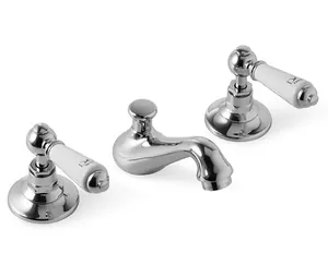 Смеситель для биде Devon&Devon MARF46CR на 3 отверстия, д/к, хром/керамика белая