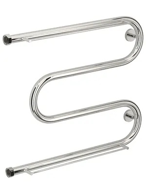 СУНЕРЖА М-образный + 2 полки Полотенцесушитель 500х650 нерж.сталь, нак. гайка 1"