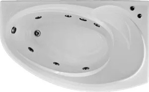 Ванна акриловая BAS 1500х880 угловая, правая, асимметричная с г/м оборудованием FLAT, каркас