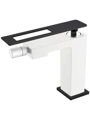 Смеситель Boheme 146-WB для биде, на 1 отверстие, однозахватный, белый+чёрный