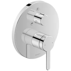 Смеситель Duravit встраиваемый с переключателем, накидка круг, с ручкой, хром C15210018010