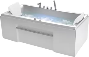 Гидромассажная ванна Gemy G9076 B (1770x810x600) хромотерапия, смеситель, подголовник